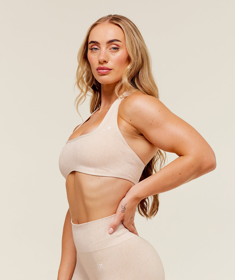Adapt Fleck x Whitney Halterneck Sports Bra Coconut White