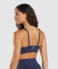 Vital V Neck Sports Bra Heavy Blue/ Marl