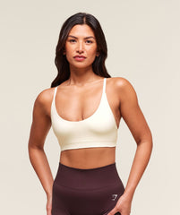 Everyday Seamless Racerback Sports Bra Soft White