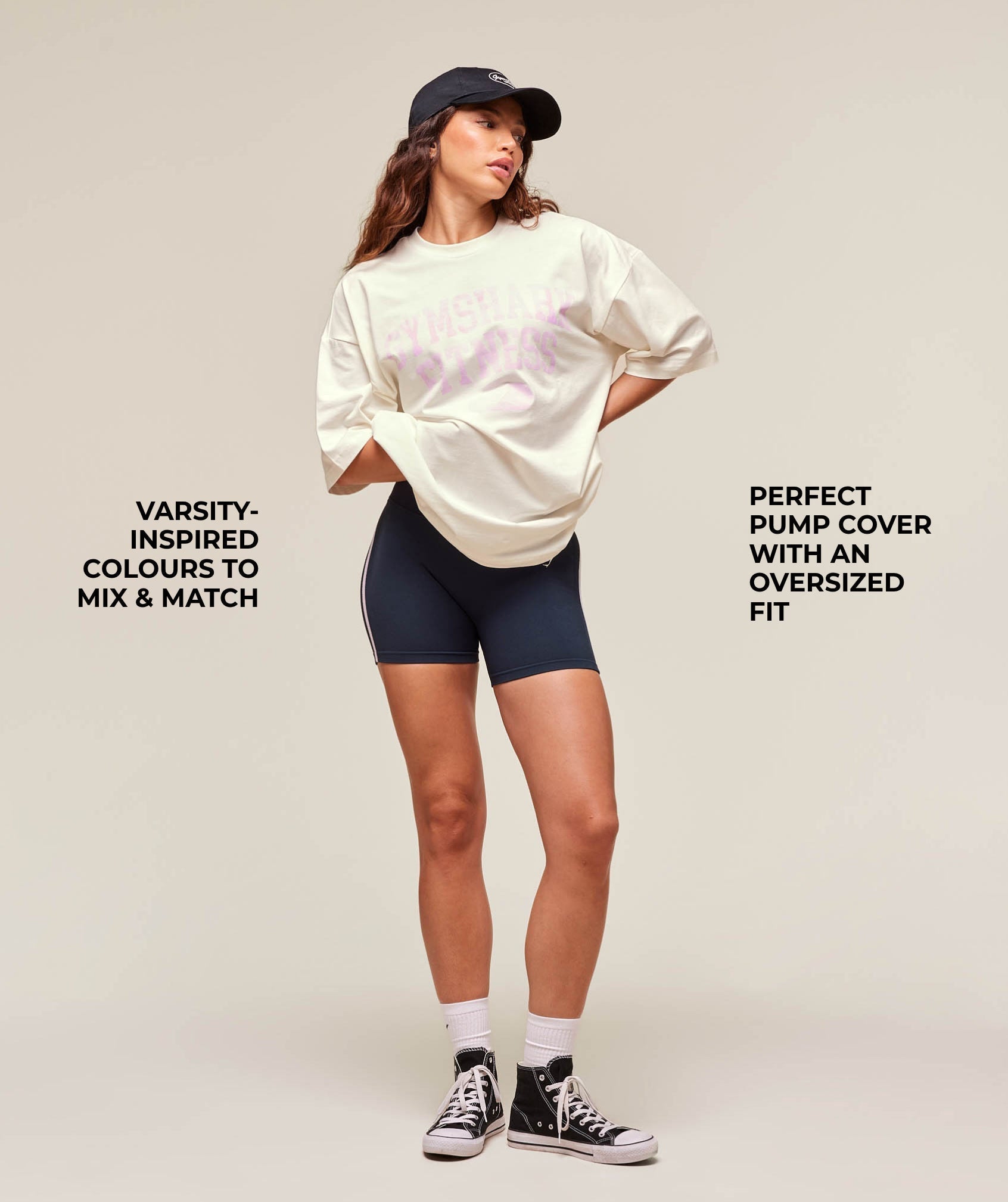 Varsity Graphic Oversized T-shirt Soft White