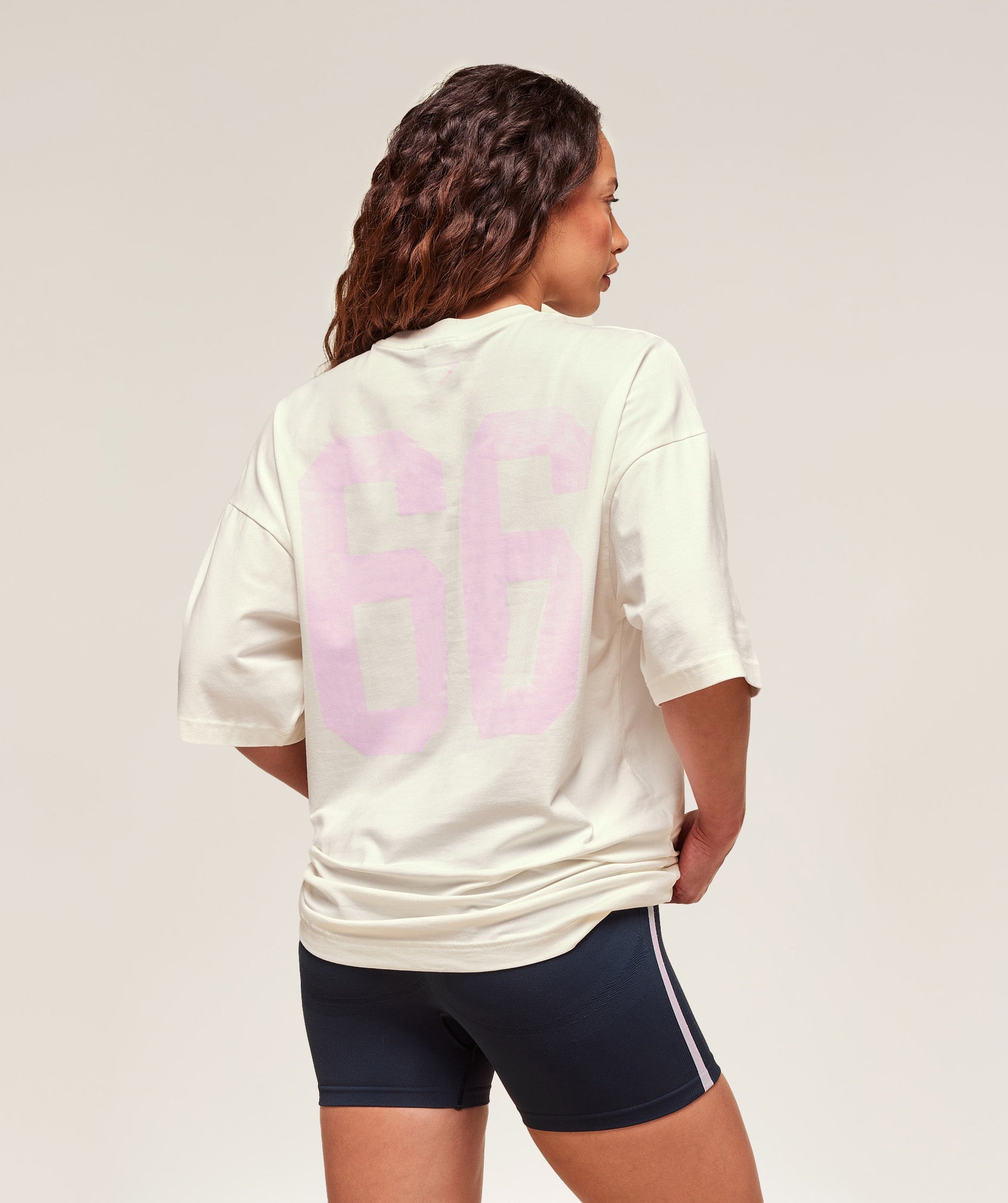 Varsity Graphic Oversized T-shirt Soft White