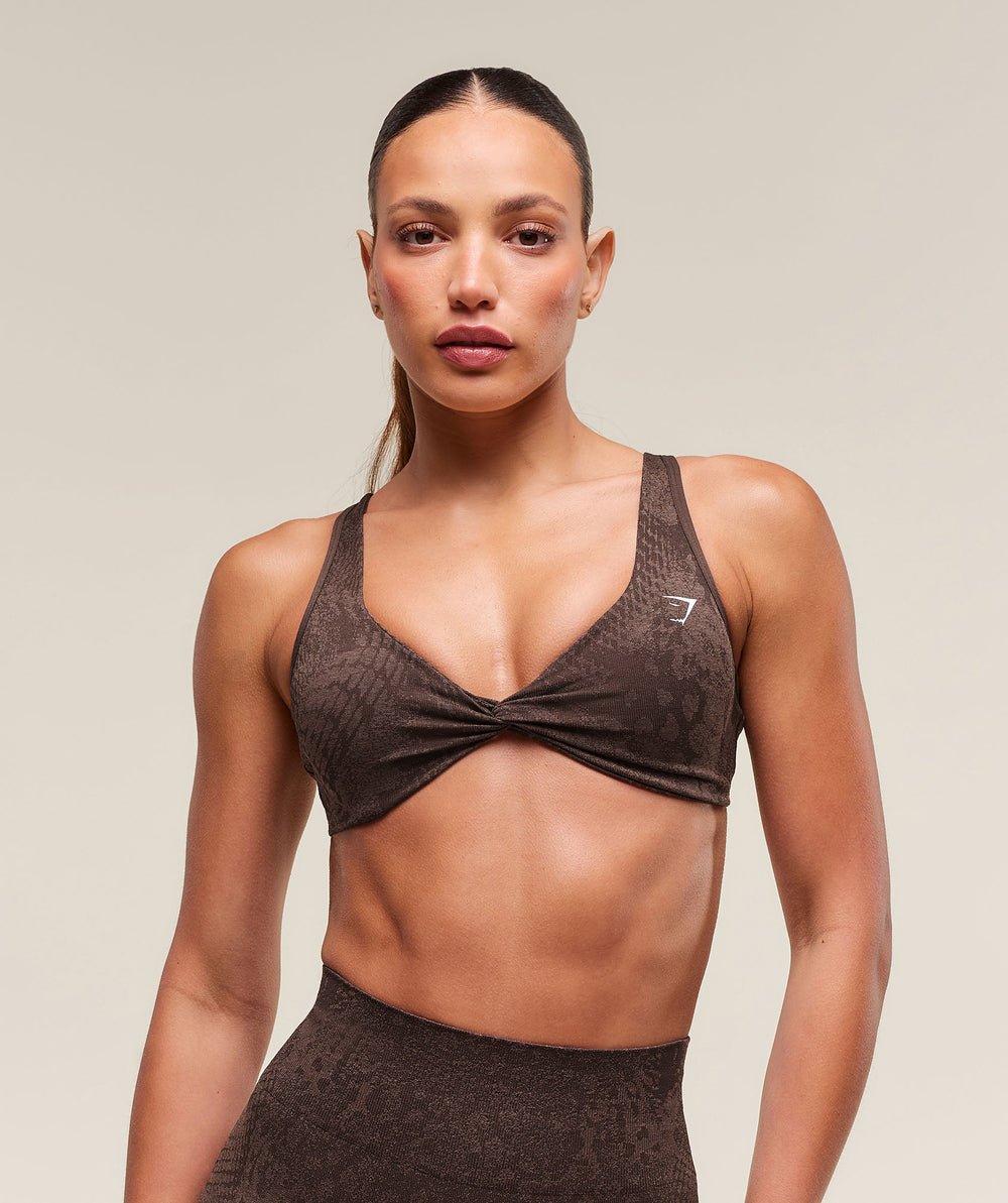 Adapt X Whitney Animal Seamless Twist Front Bra Archive Brown/Soft Brown