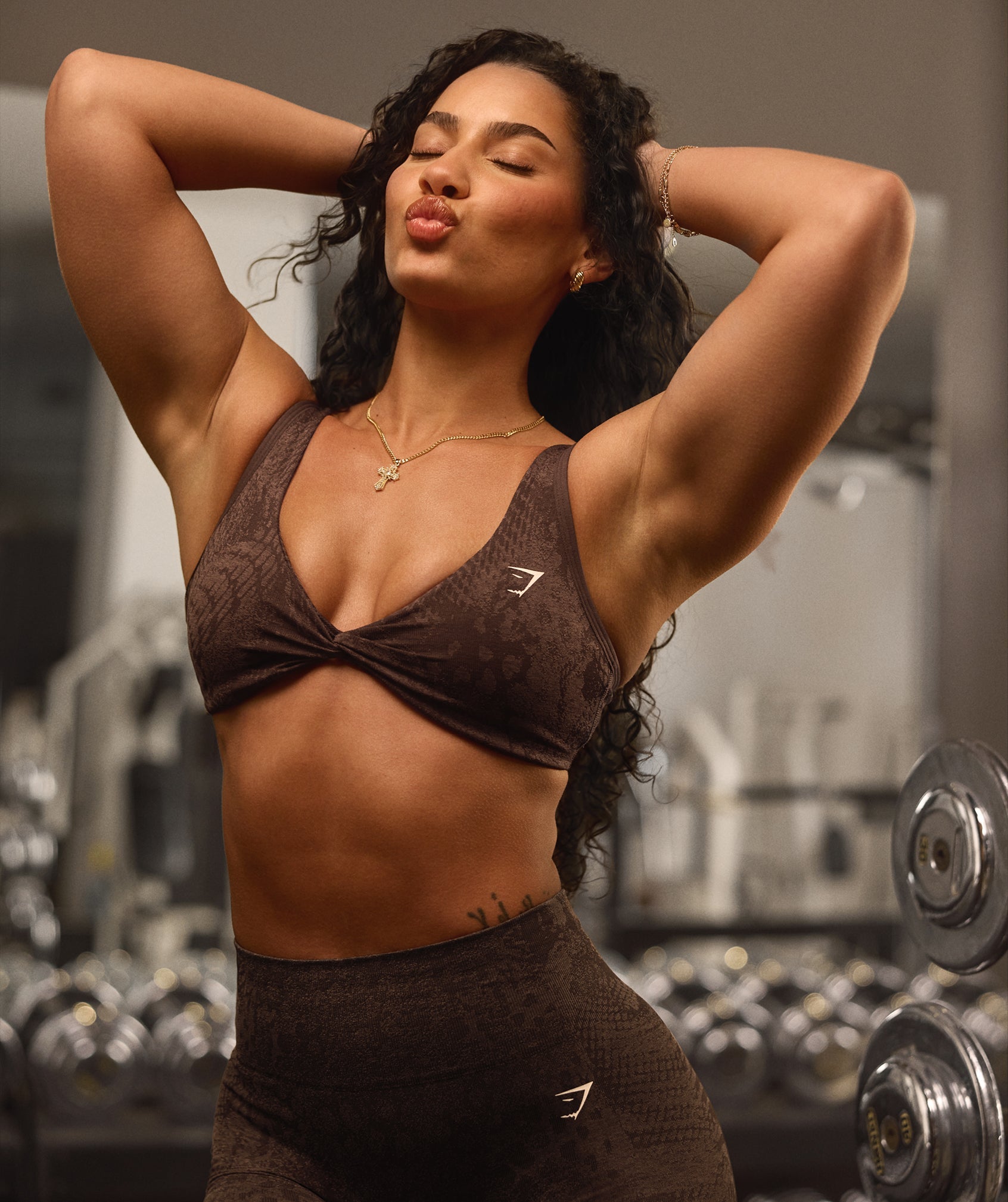 Adapt X Whitney Animal Seamless Twist Front Bra Archive Brown/Soft Brown