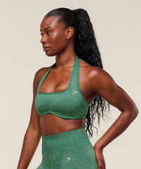 Adapt Fleck x Whitney Halterneck Sports Bra Lift Green/Clay Green