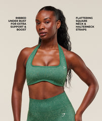 Adapt Fleck x Whitney Halterneck Sports Bra Lift Green/Clay Green