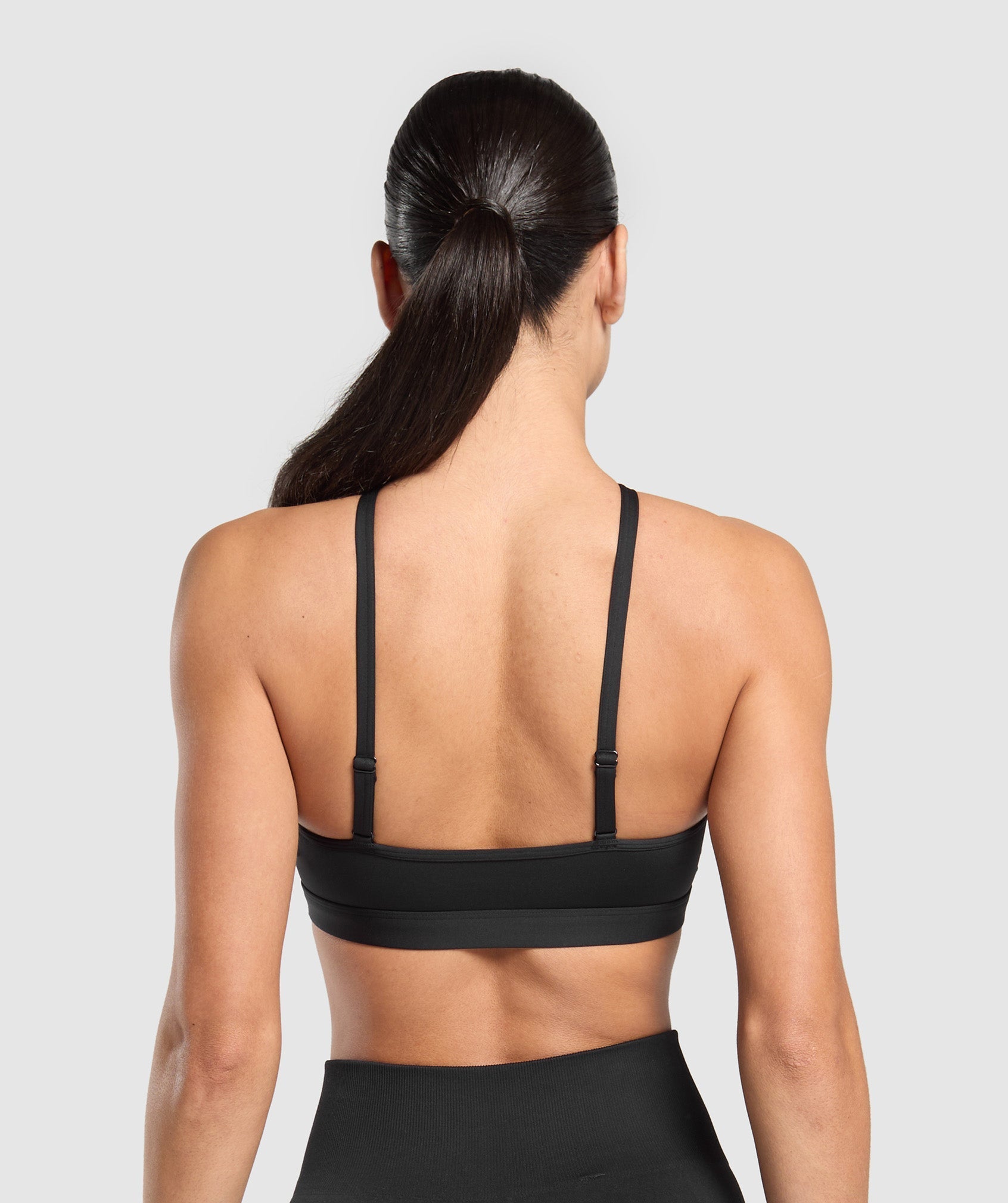 Halter Neck Sports Bra Black