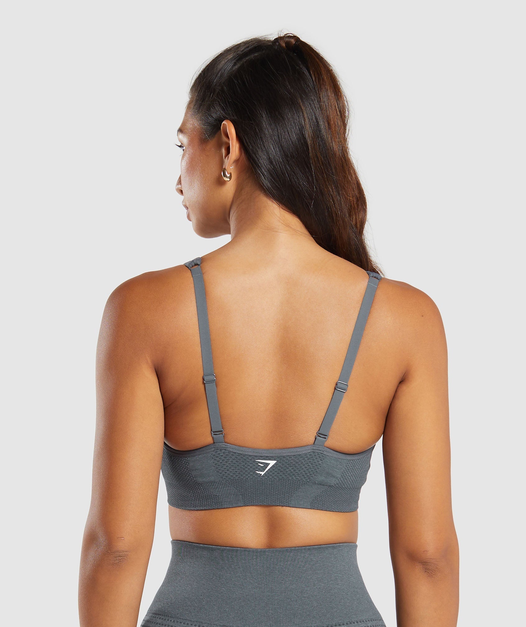 Vital V Neck Sports Bra Strong Grey Marl