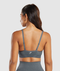 Vital V Neck Sports Bra Strong Grey Marl
