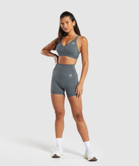 Vital V Neck Sports Bra Strong Grey Marl