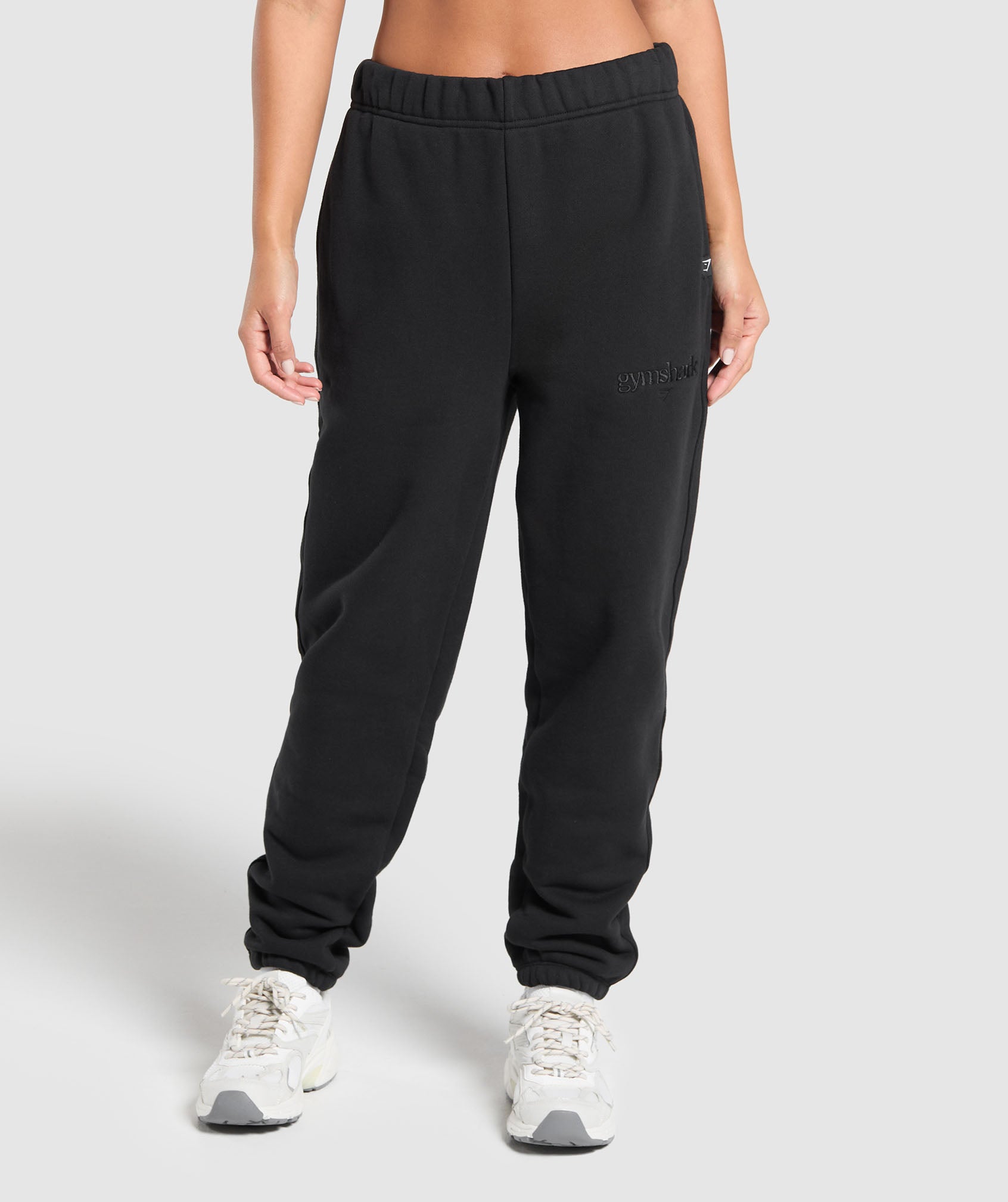 Embroidered Logo Oversized Joggers Black
