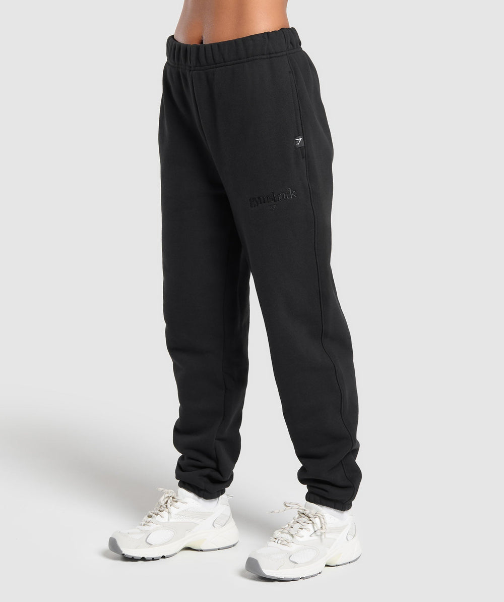 Embroidered Logo Oversized Joggers Black