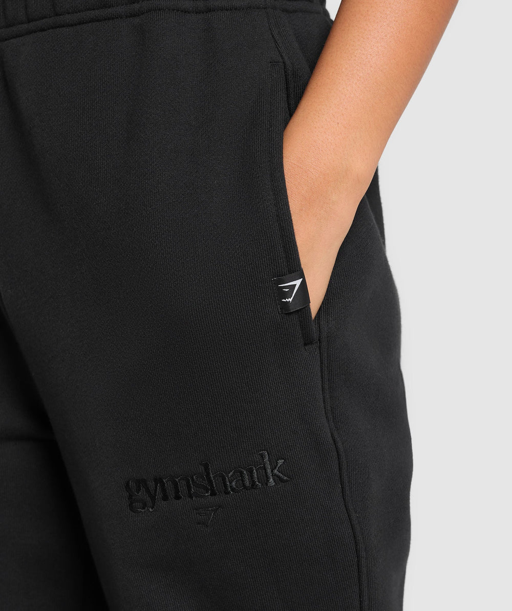 Embroidered Logo Oversized Joggers Black
