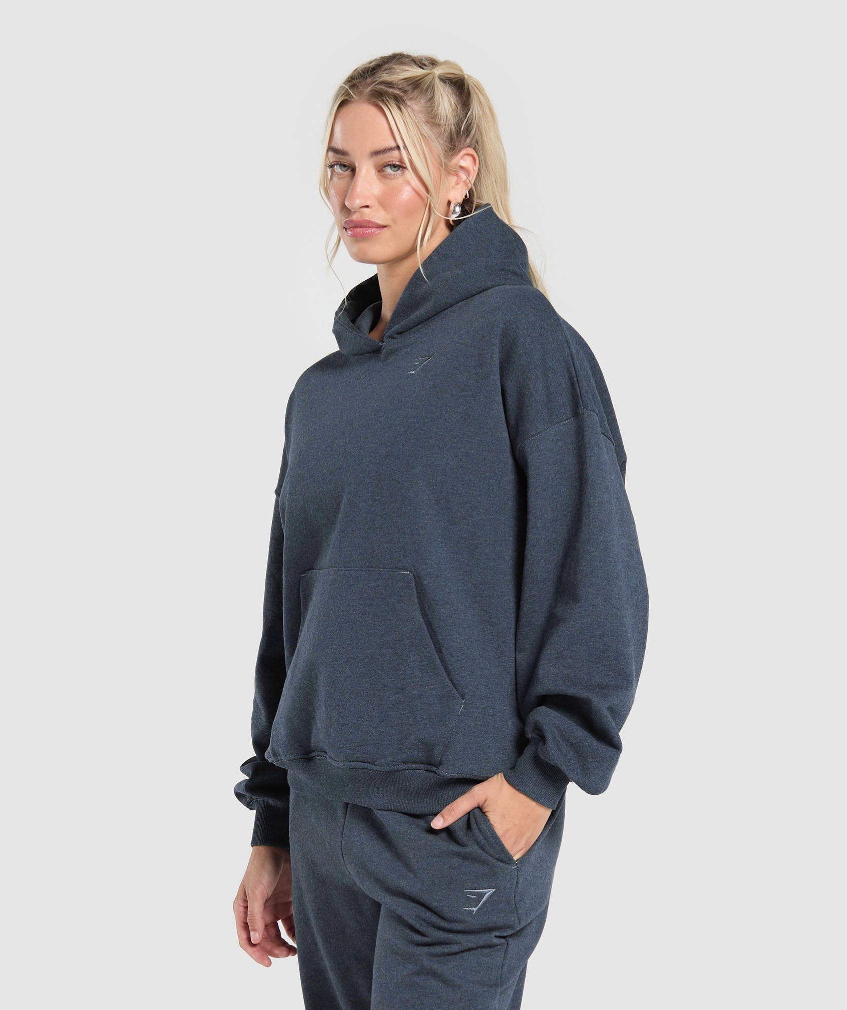Rest Day Sweats Hoodie Indigo Blue Marl