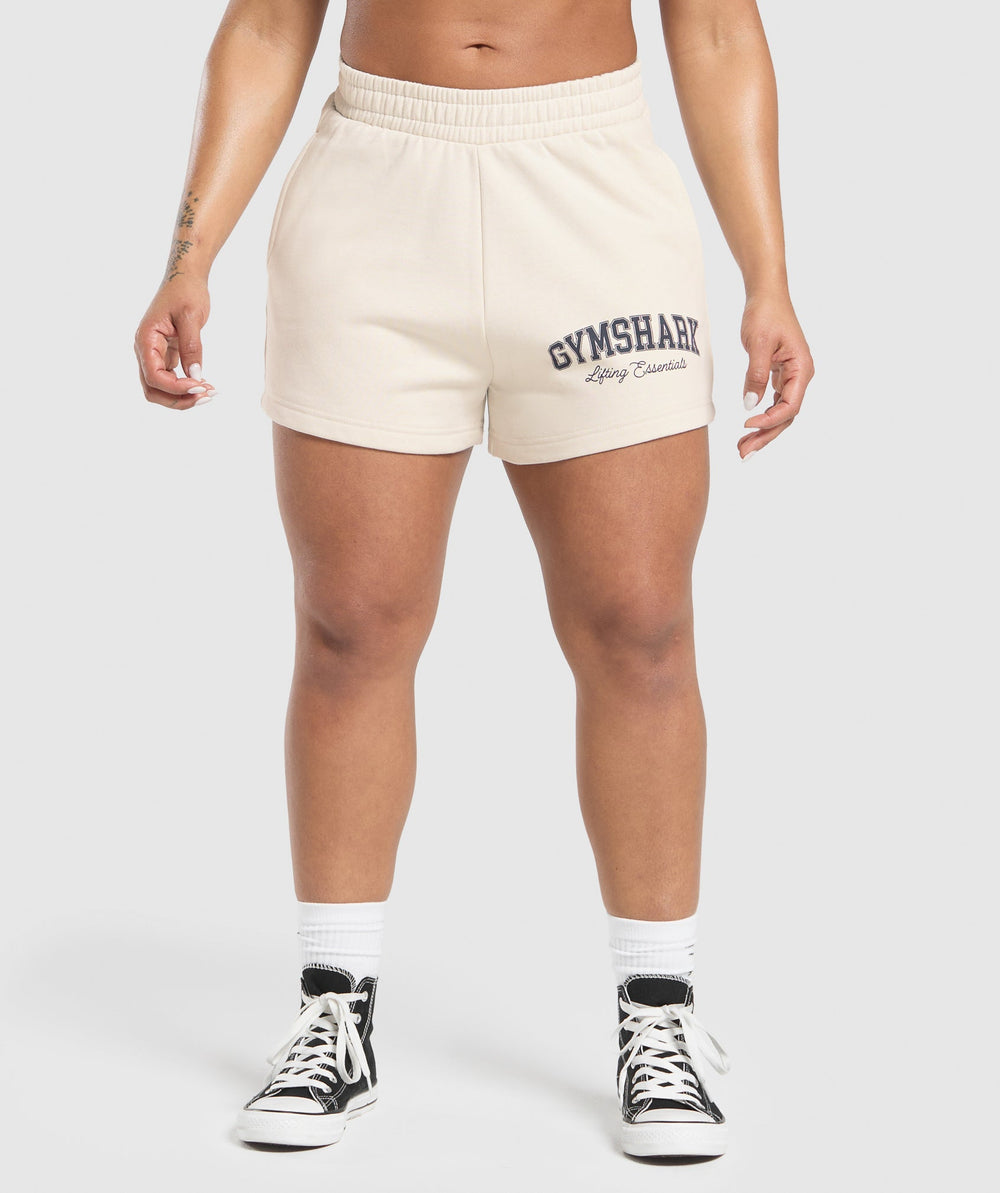 Lifting Essentials Graphic Brushed 4' Shorts Oat White