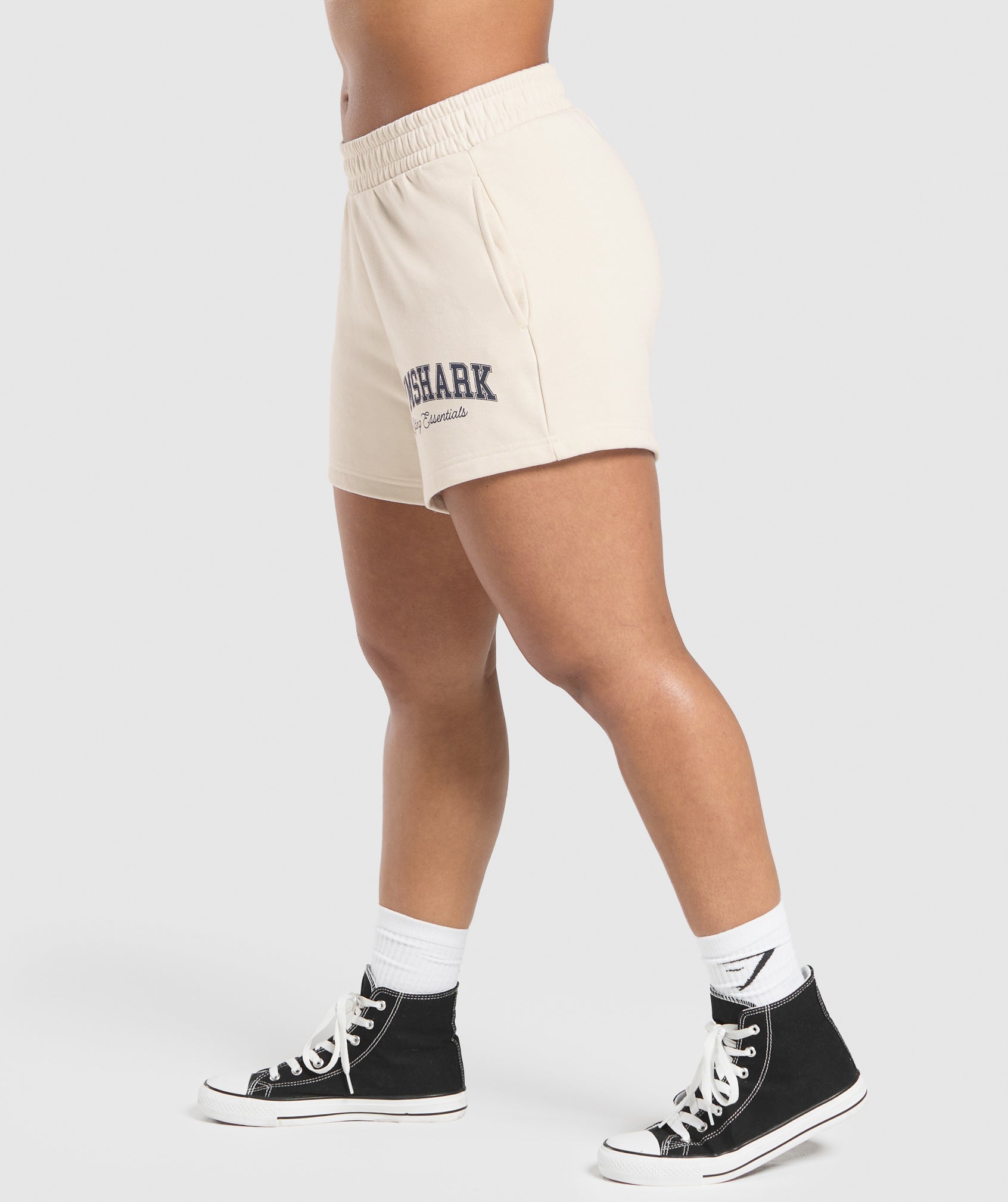 Lifting Essentials Graphic Brushed 4' Shorts Oat White