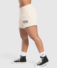 Lifting Essentials Graphic Brushed 4' Shorts Oat White