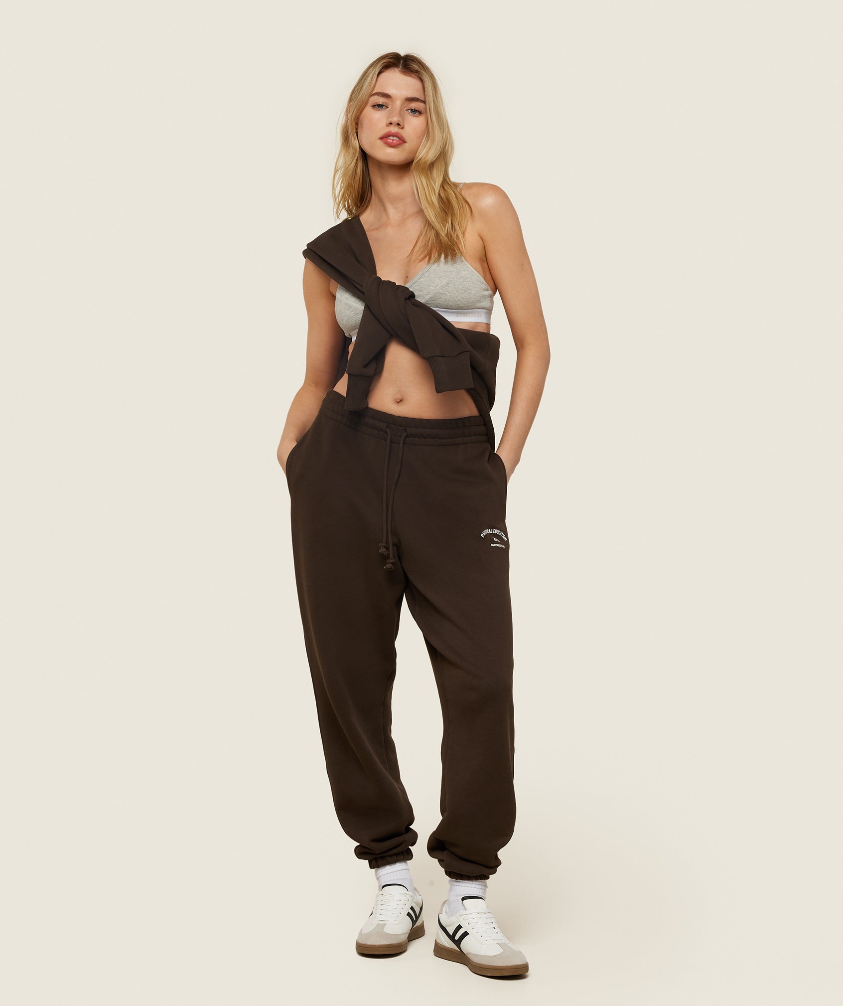 Phys Ed Graphic Sweatpants Archive Brown
