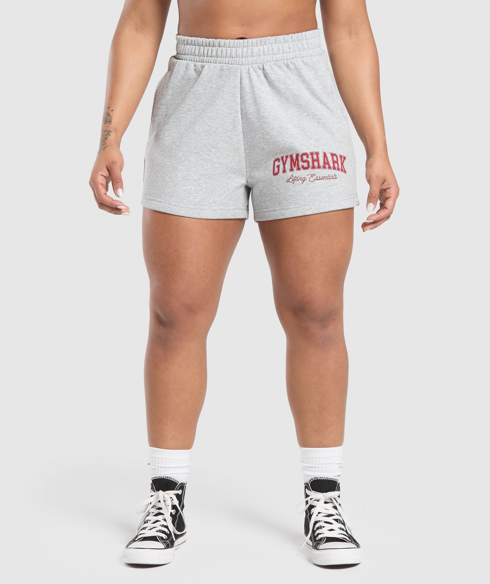Lifting Essentials Graphic Brushed 4' Shorts Light Grey Core Marl