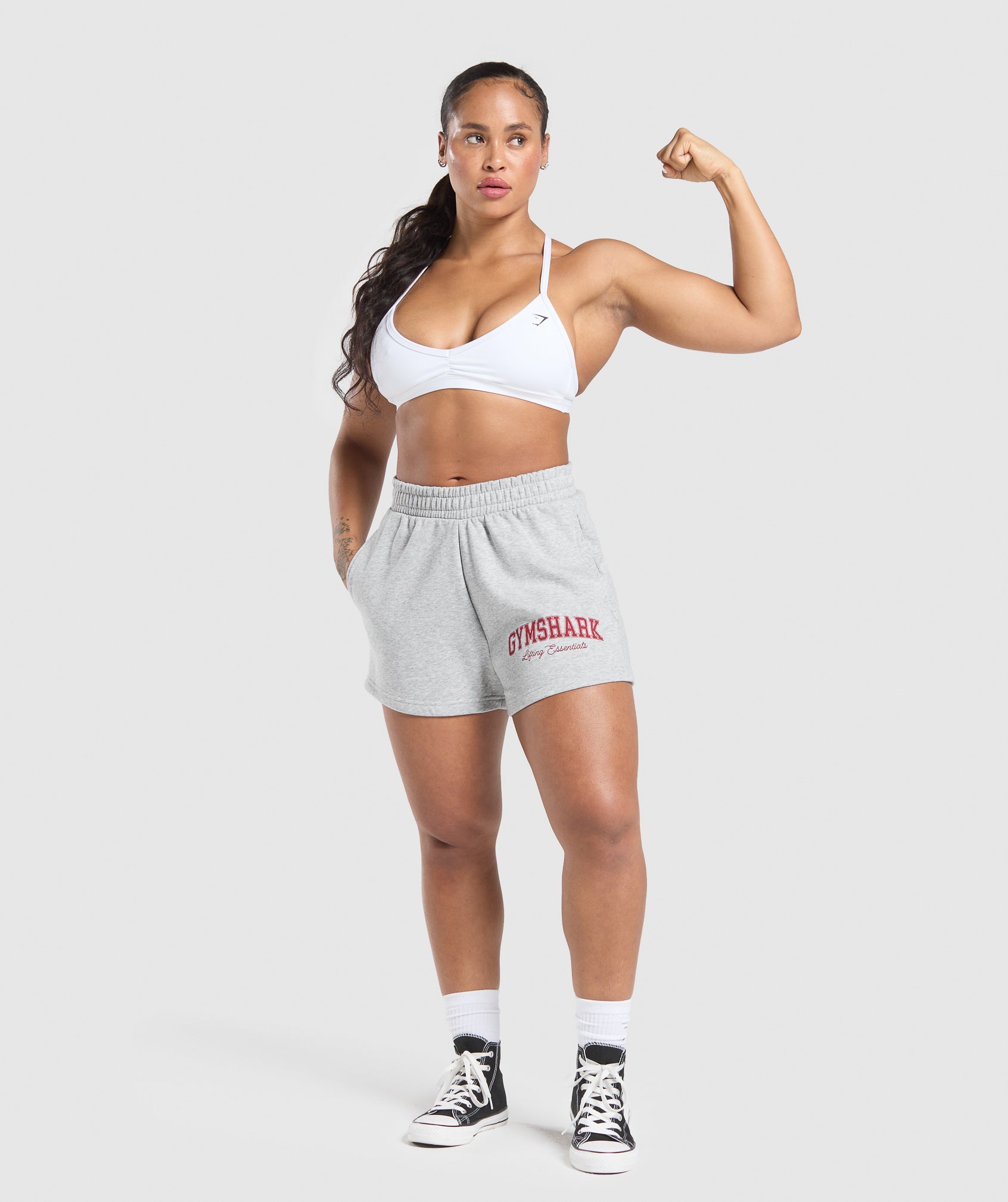 Lifting Essentials Graphic Brushed 4' Shorts Light Grey Core Marl