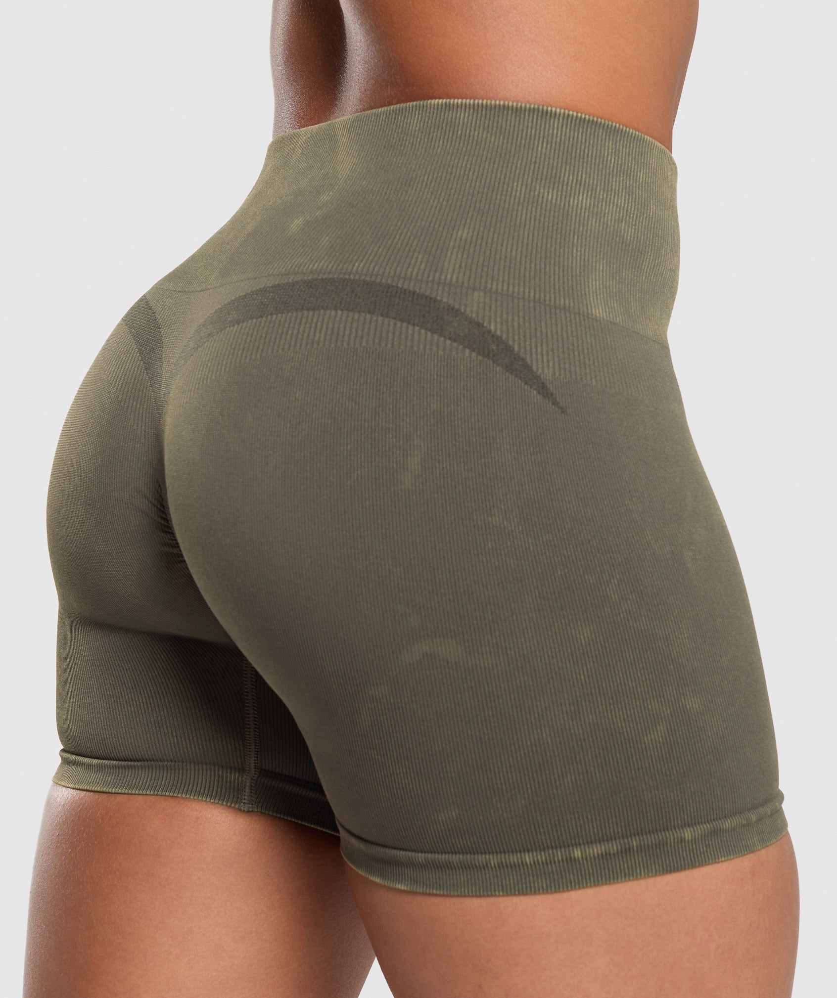 Gains Seamless Washed Shorts Strength Green