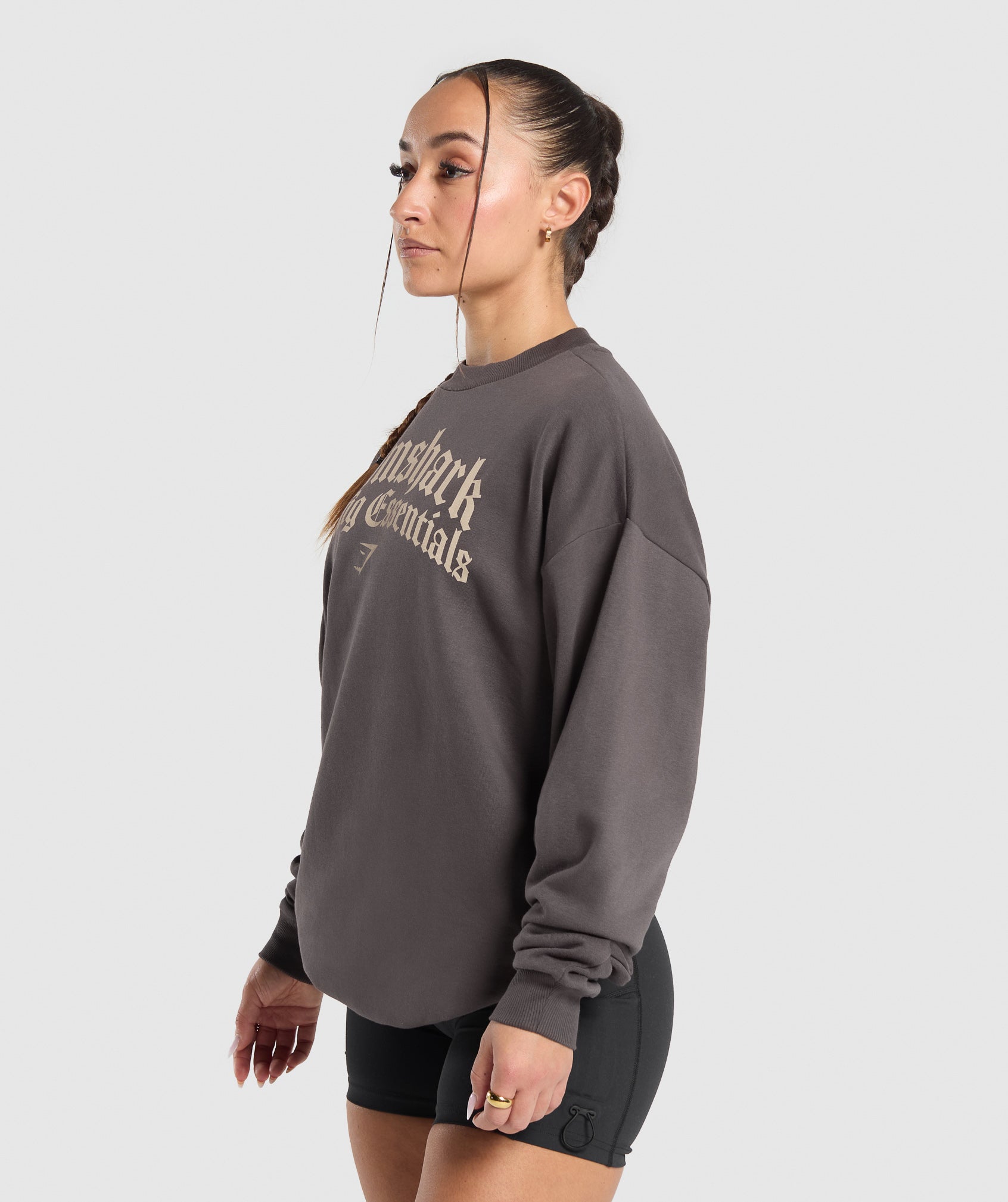 Lifting Essentials Oversized Sweatshirt Greyed Purple
