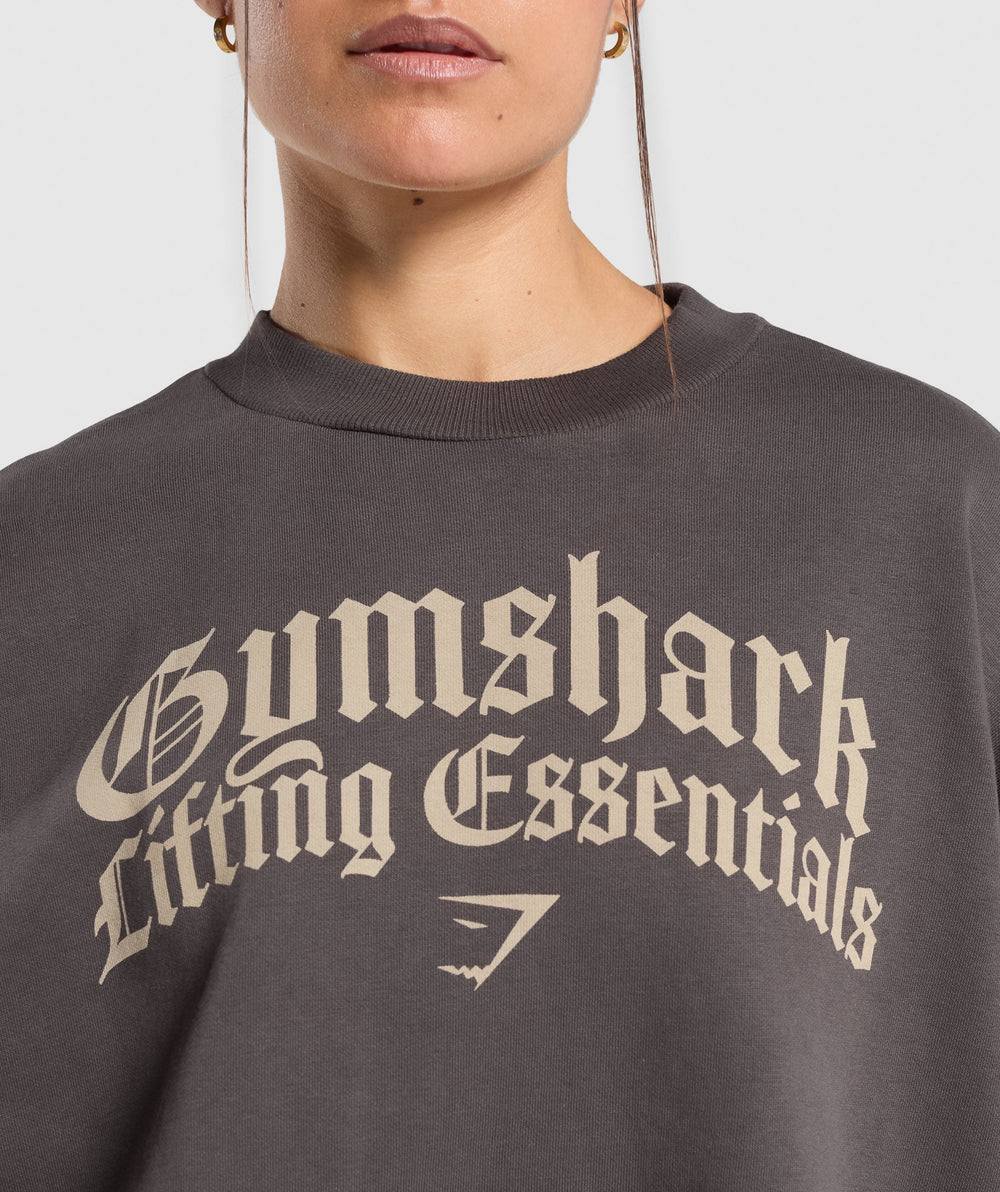 Lifting Essentials Oversized Sweatshirt Greyed Purple