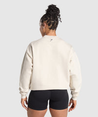 Lifting Essentials Graphic Brushed Oversized Sweatshirt Oat White
