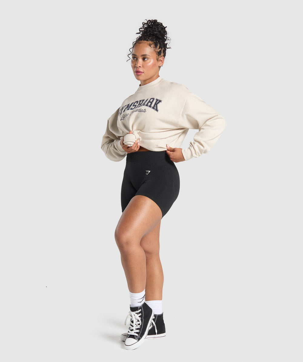 Lifting Essentials Graphic Brushed Oversized Sweatshirt Oat White