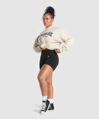 Lifting Essentials Graphic Brushed Oversized Sweatshirt Oat White