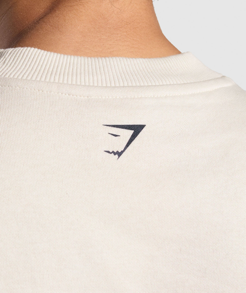 Lifting Essentials Graphic Brushed Oversized Sweatshirt Oat White