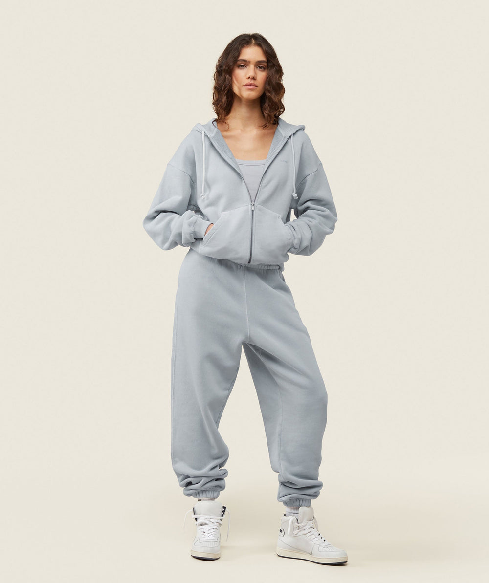 everywear Relaxed Zip Hoodie Ice Grey
