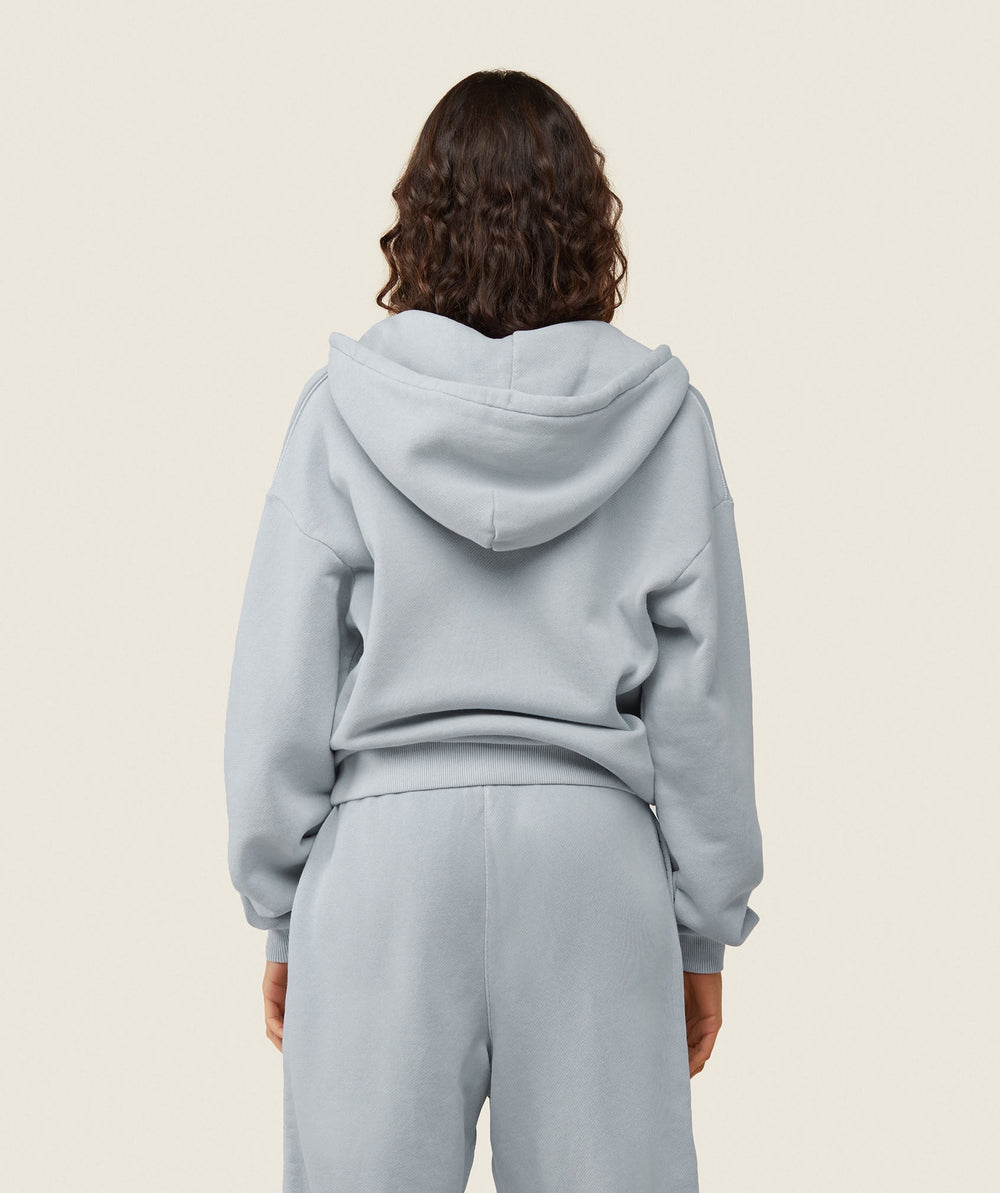 everywear Relaxed Zip Hoodie Ice Grey