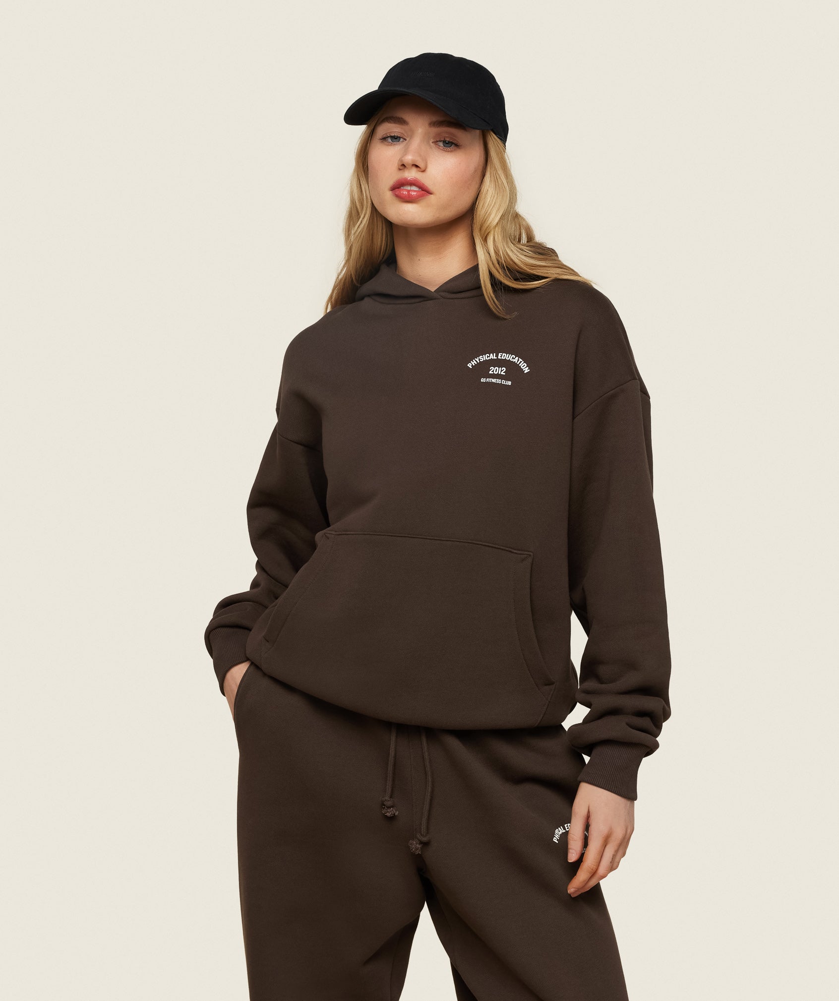 Phys Ed Graphic Hoodie Archive Brown