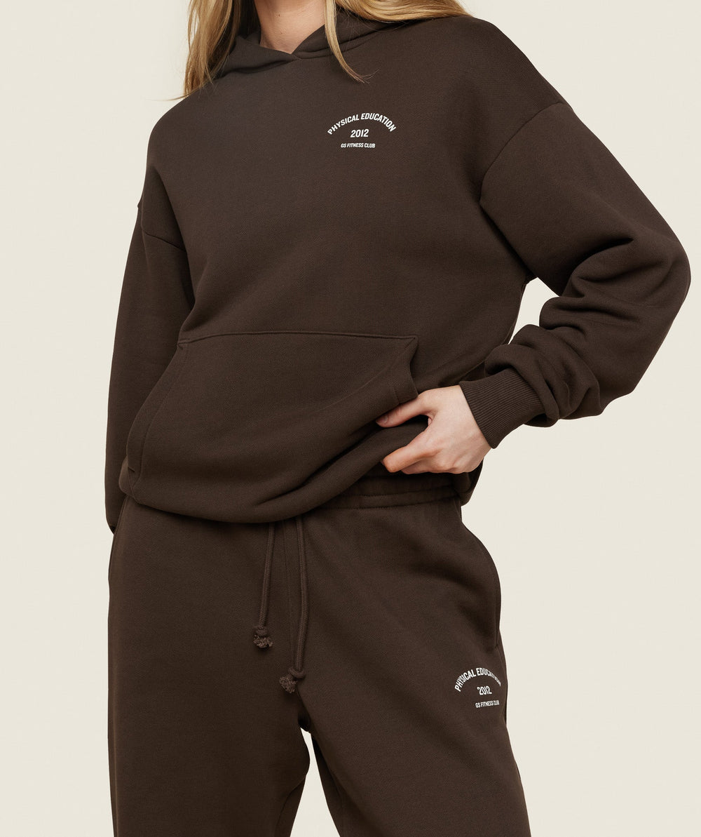 Phys Ed Graphic Hoodie Archive Brown