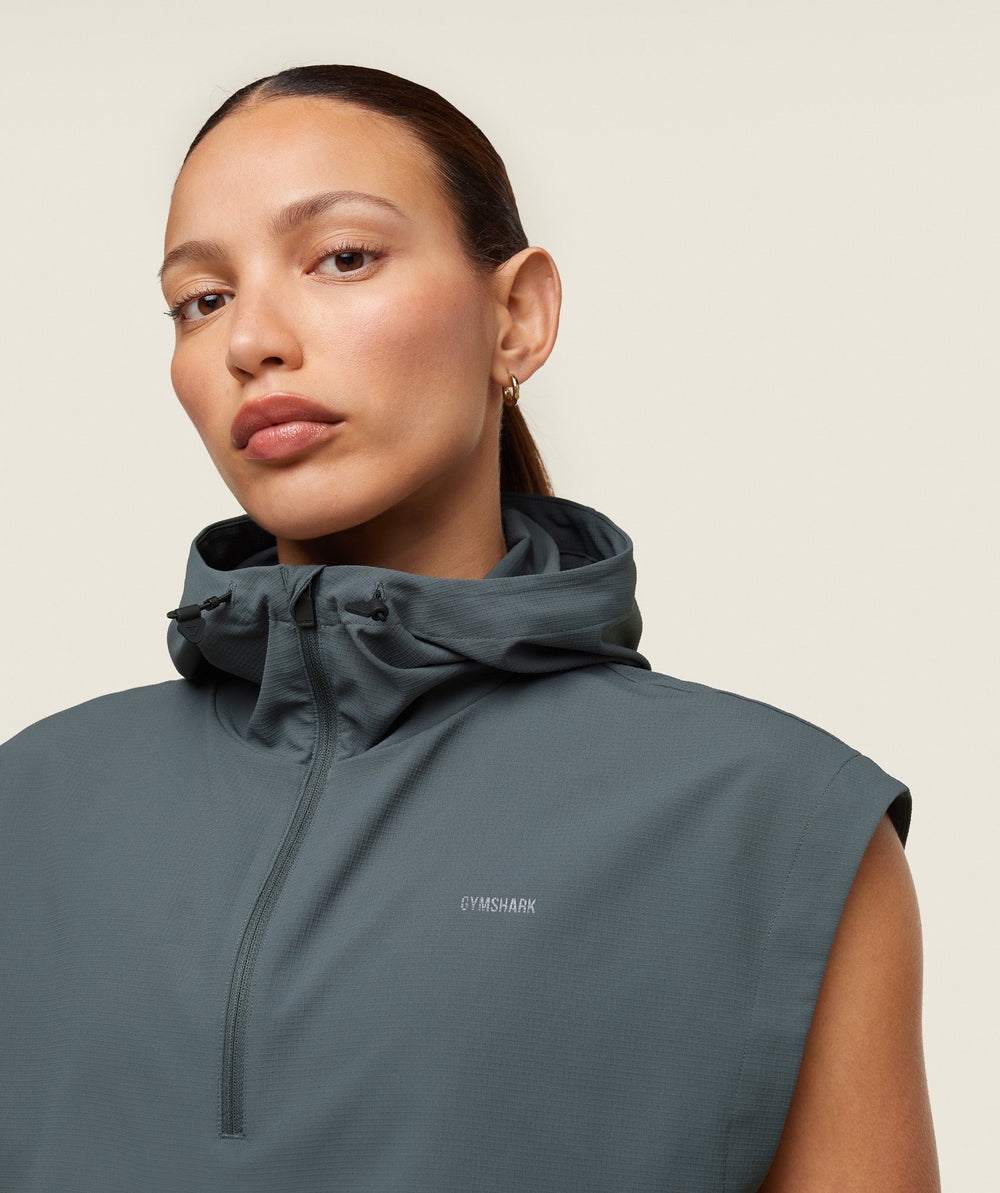 everywear Lightweight Sleeveless Jacket Slate Teal