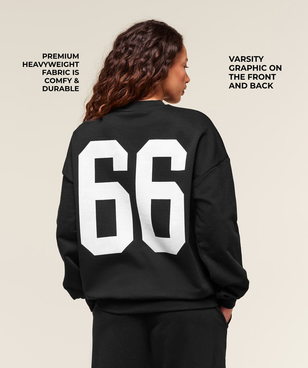 Varsity Graphic Pullover Black