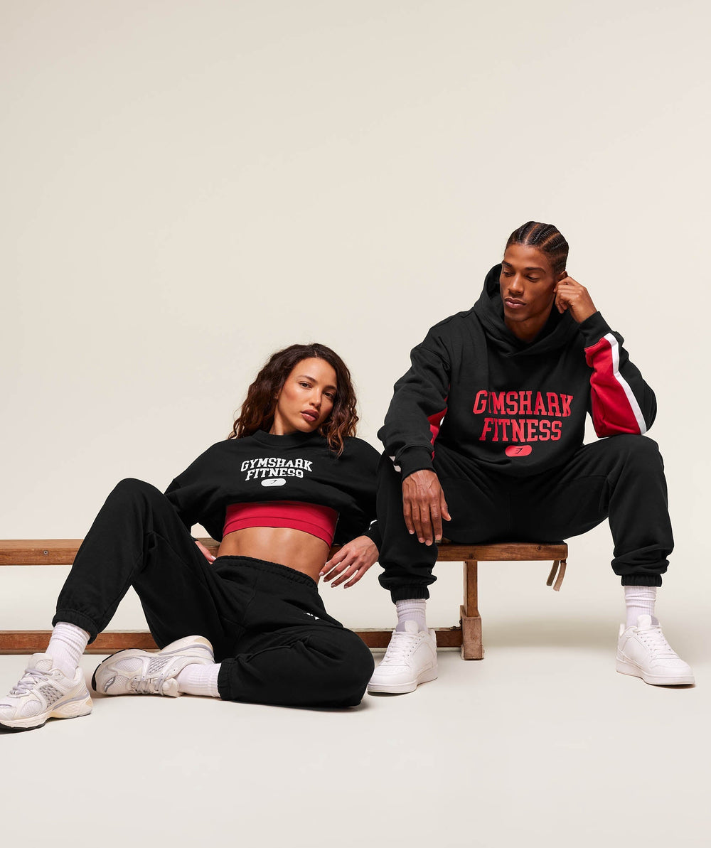 Varsity Graphic Pullover Black