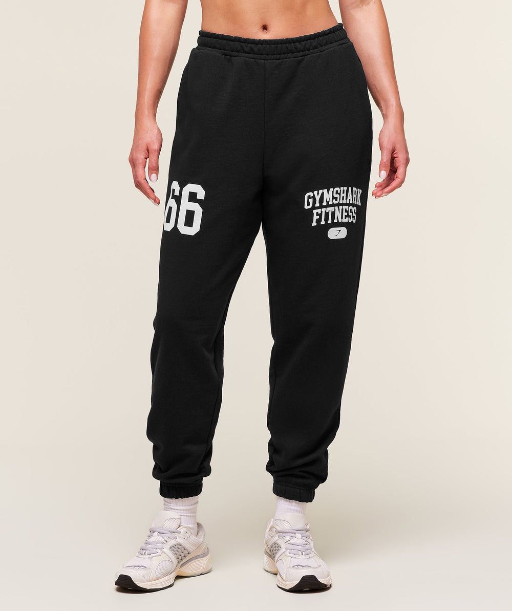 Varsity Graphic Oversized Joggers Black
