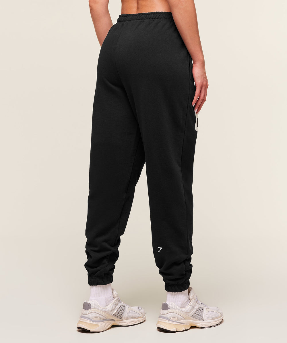 Varsity Graphic Oversized Joggers Black