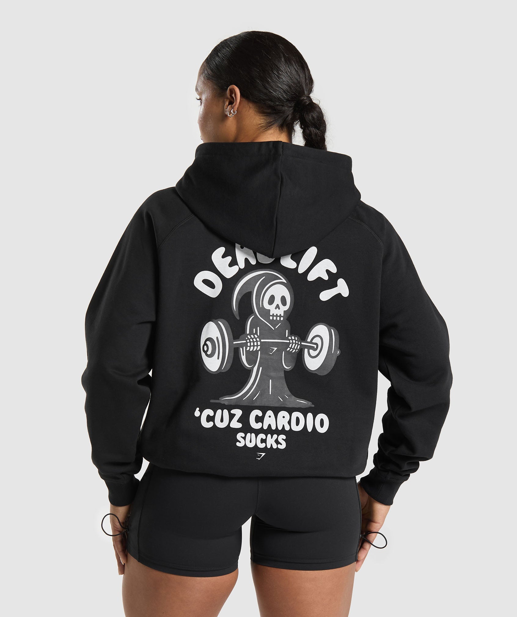 Graphic Reaper Oversized Hoodie Black