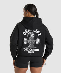 Graphic Reaper Oversized Hoodie Black
