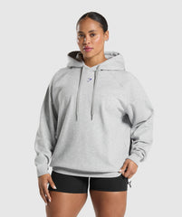 Graphic Reaper Oversized Hoodie Light Grey Core Marl