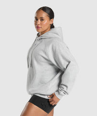 Graphic Reaper Oversized Hoodie Light Grey Core Marl