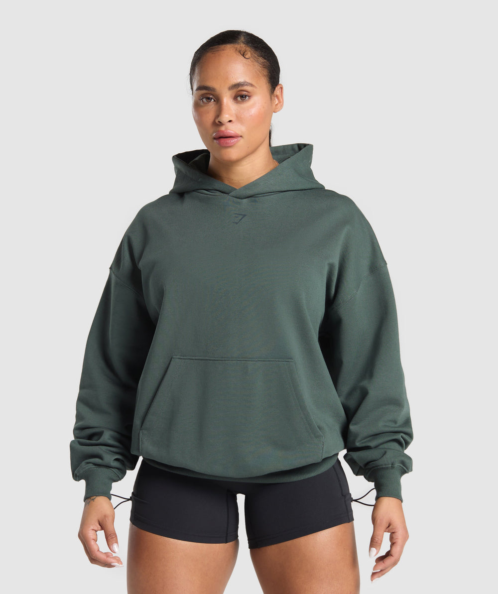 Retro Lifting Oversized Hoodie Slate Teal