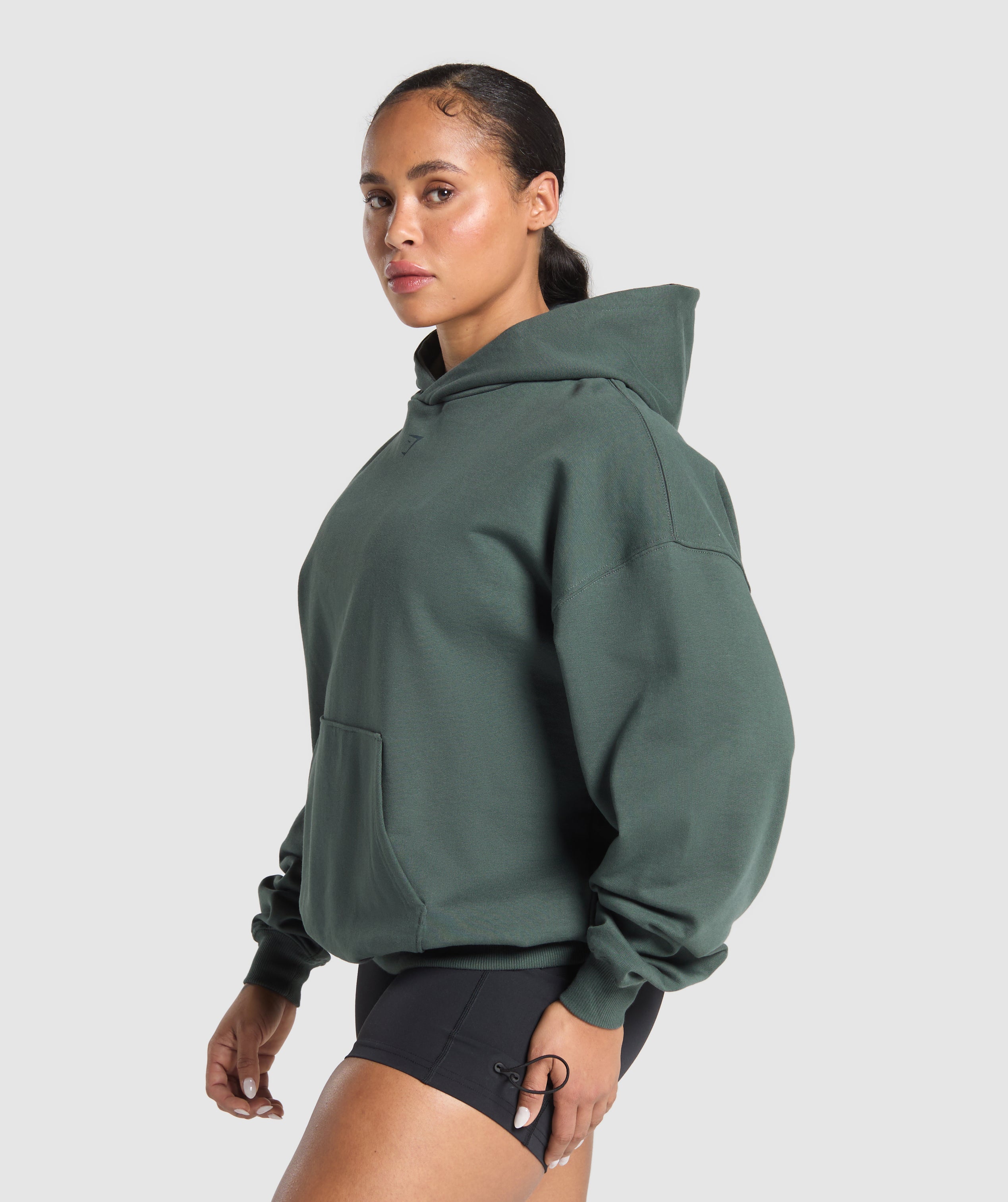 Retro Lifting Oversized Hoodie Slate Teal