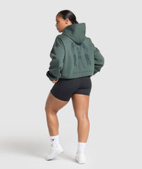 Retro Lifting Oversized Hoodie Slate Teal