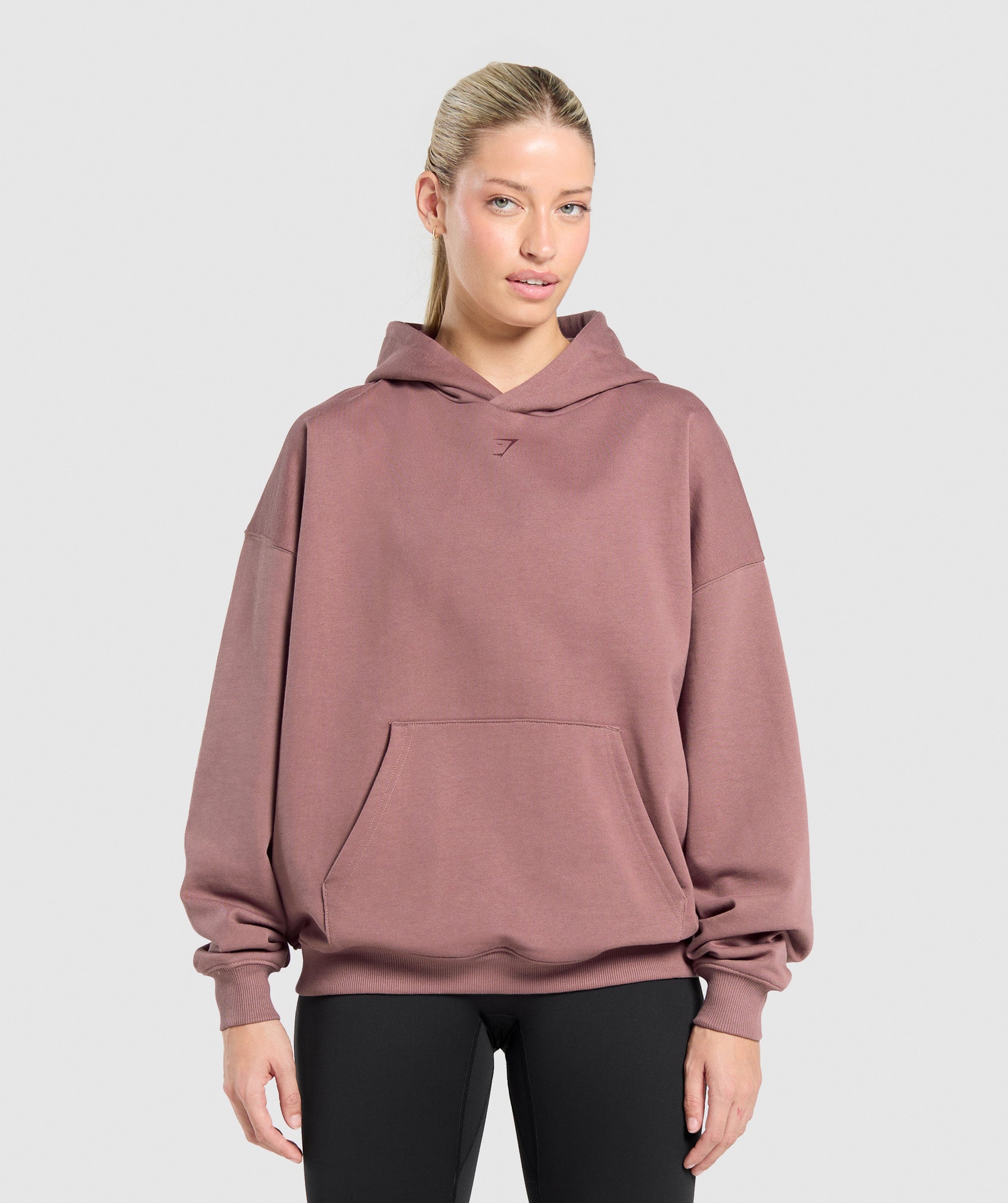 Retro Lifting Oversized Hoodie Brick Brown