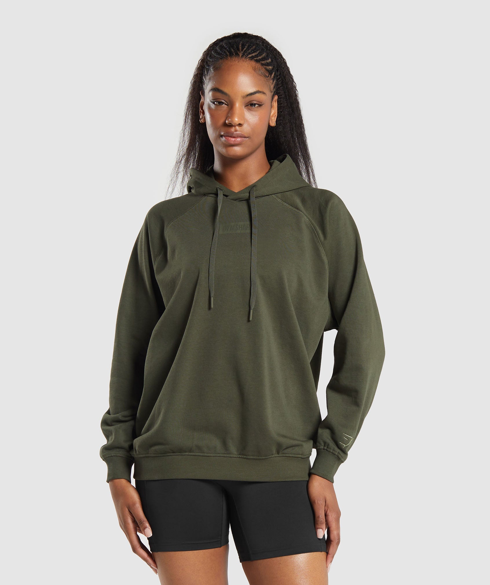 Block Oversized Hoodie Winter Olive