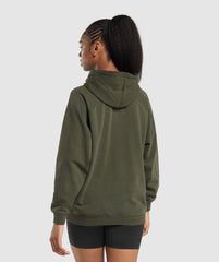 Block Oversized Hoodie Winter Olive
