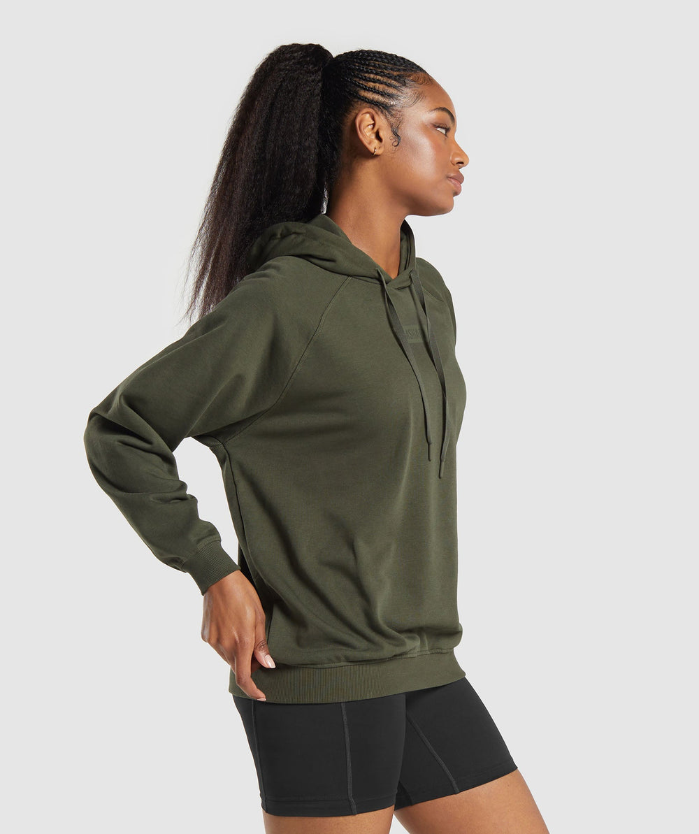 Block Oversized Hoodie Winter Olive
